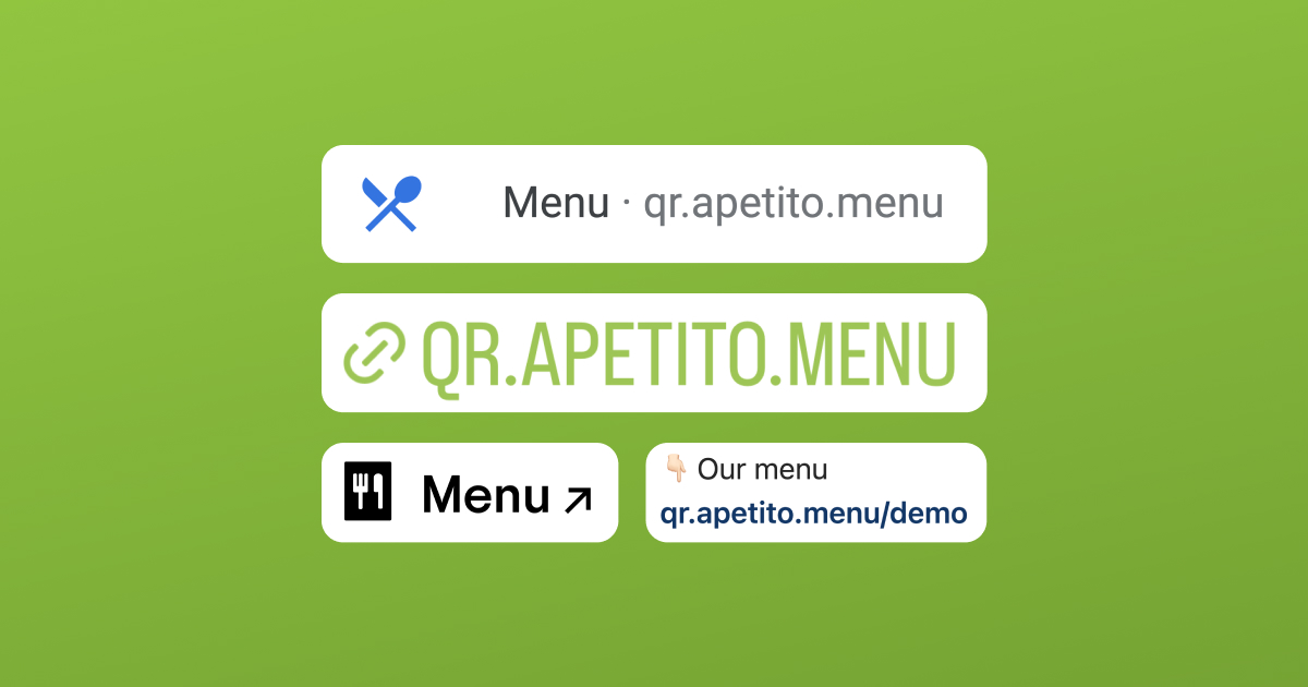 Where to place a link to the digital menu?