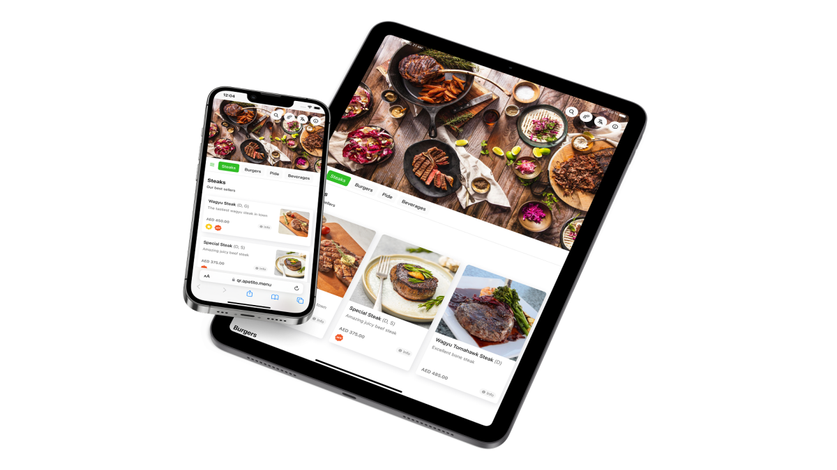 Use your menu in full-screen on tablets