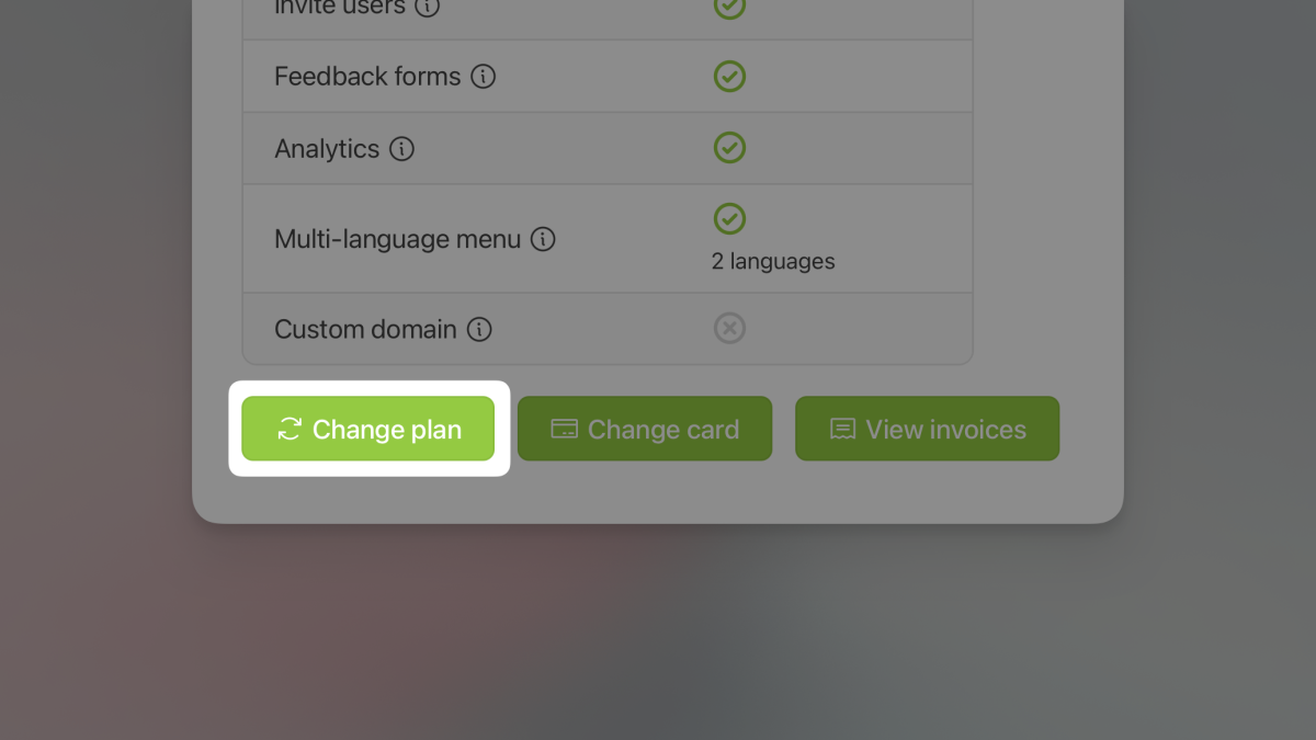 Change subscription plan anytime