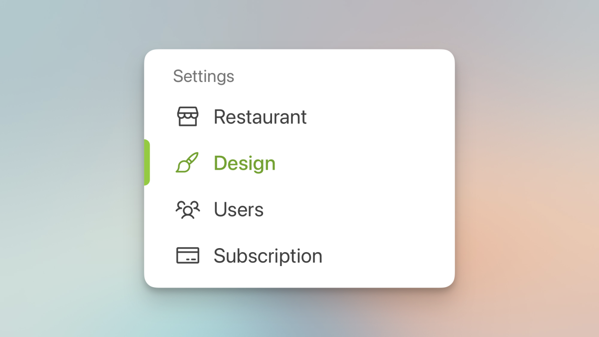 Design settings moved to their own page