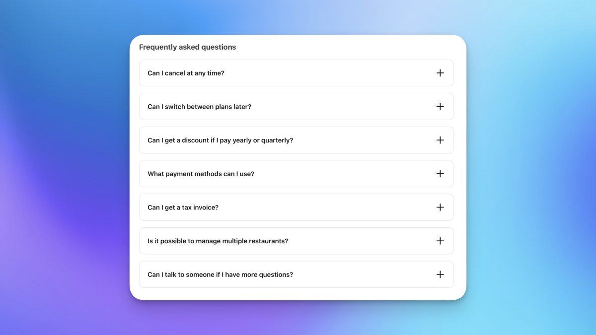 FAQ section added to subscription page