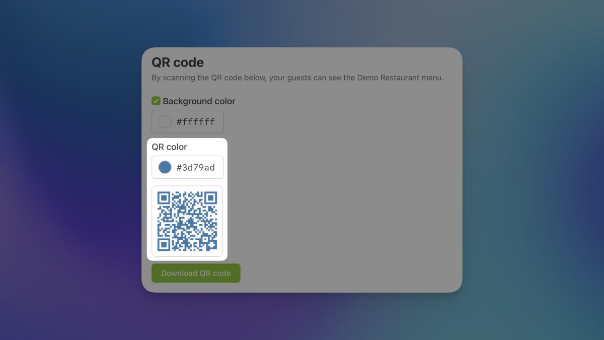 Customize your QR code color