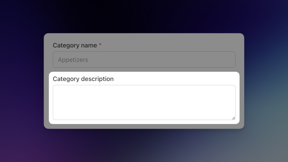 Category descriptions now support multiple lines