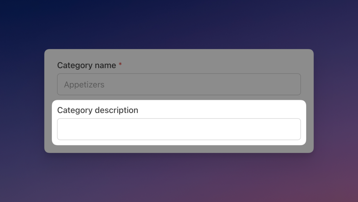 Add descriptions to categories