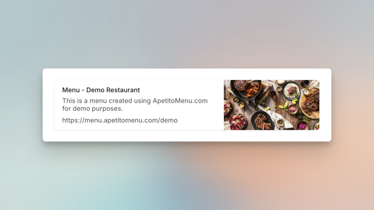 Your banner is now used when sharing the menu