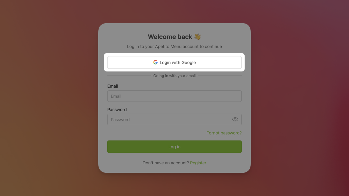 Log in with your Google account