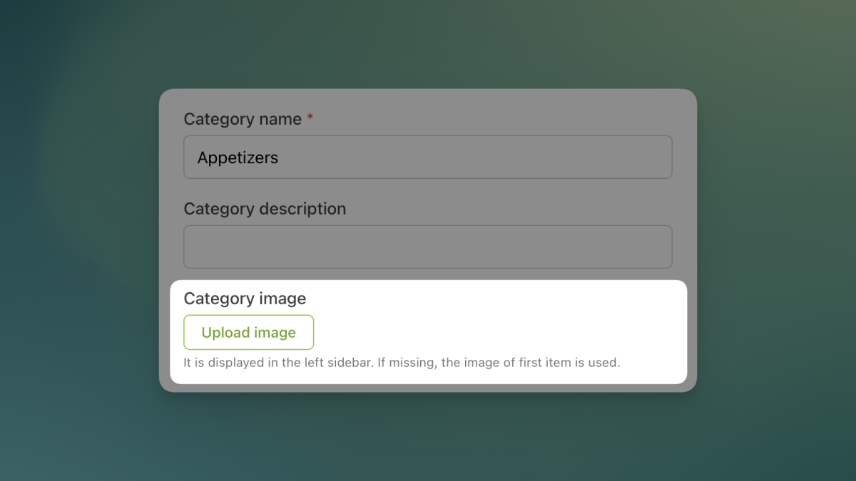 Add images to categories in your menu