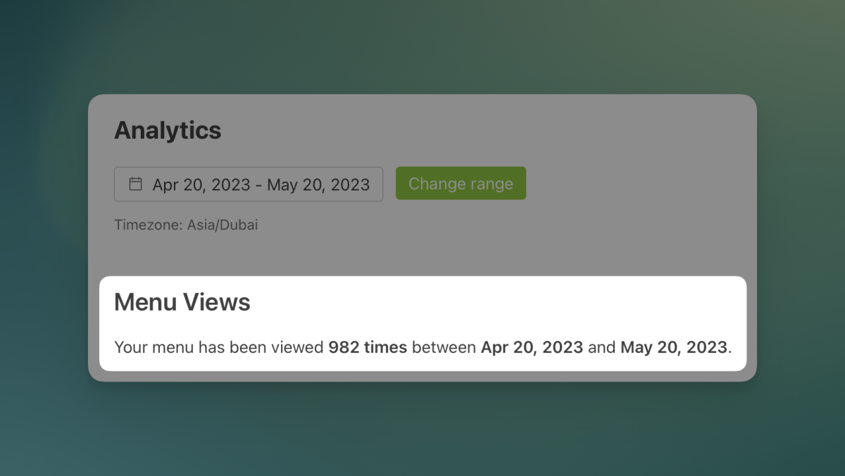 See how many times your menu was viewed