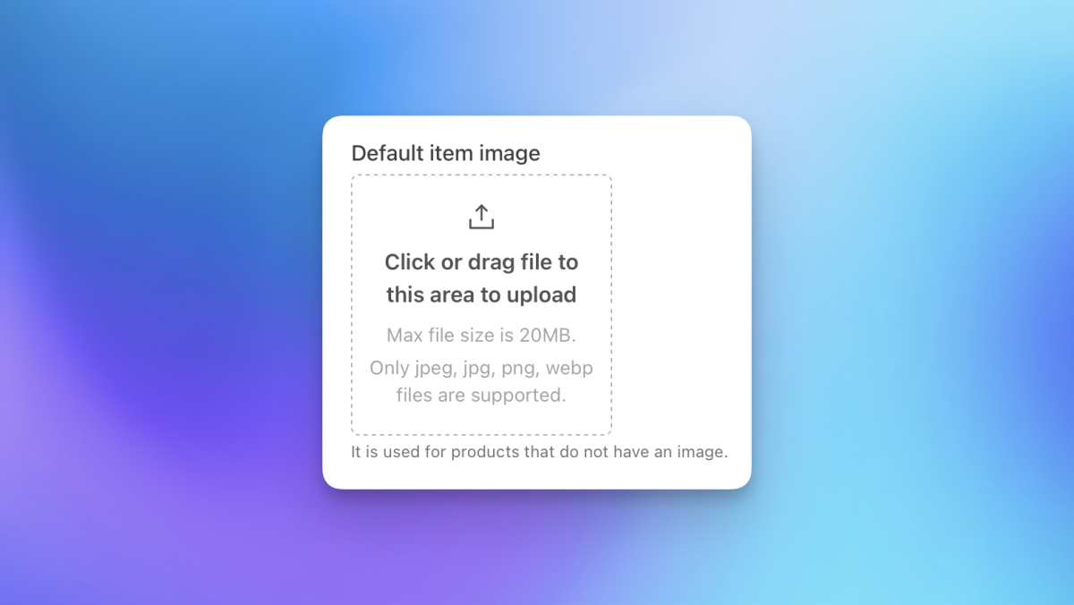 Use your own default image for items without photos