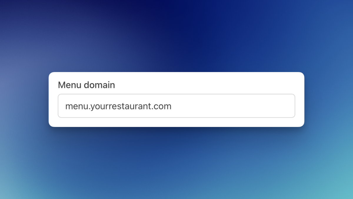 Connect custom domain to your menu